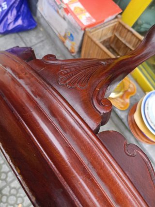 Mesa redonda vintage mármol y madera
