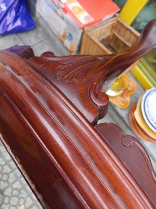 Mesa redonda vintage mármol y madera