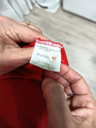 Vestido Polo Burberry Rojo Talla M