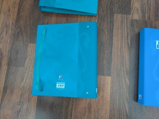 Carpetas Oxford azul y turquesa