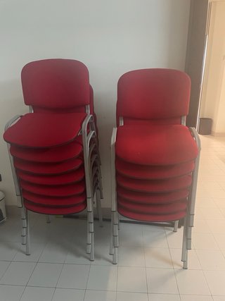 Sillas de aula/oficina apilables rojas