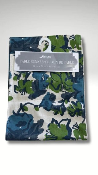 JINDA Camino de Mesa Azul 16x72in