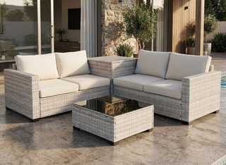 Conjunto Muebles Terraza Ratán Gris