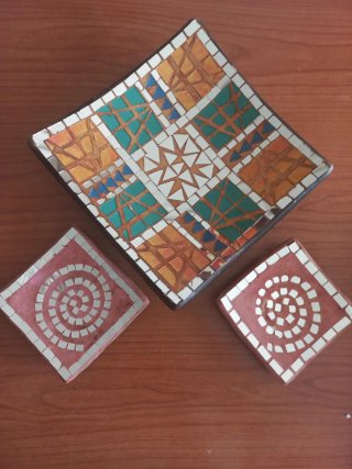 Set 3 Piezas Mosaico Artesanal