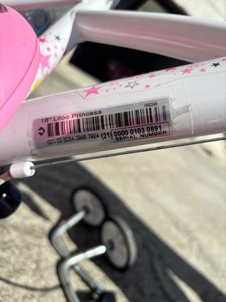 Bicicleta niña 16 rosa y blanca