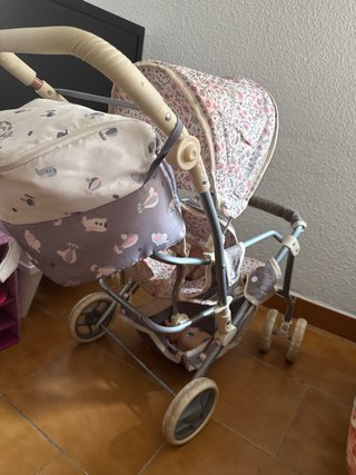 Carro de muñecas con estampado floral doble