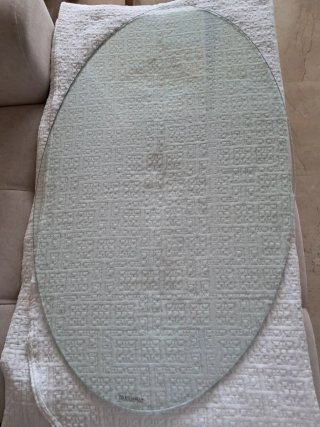 Cristal ovalado para mesa de centro