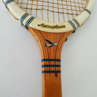 Racchetta Tennis Aeroplane Vintage Legno