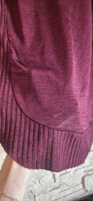 Camiseta granate semiopaca manga larga