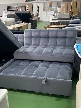 Sofá chaise longue gris 3 plazas LIQUIDAMOS