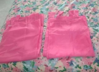 3 Cortinas Rosas de Gasa