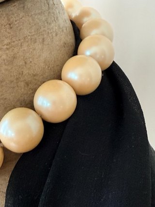 Collana Girocollo Vintage Perle Beige & Oro