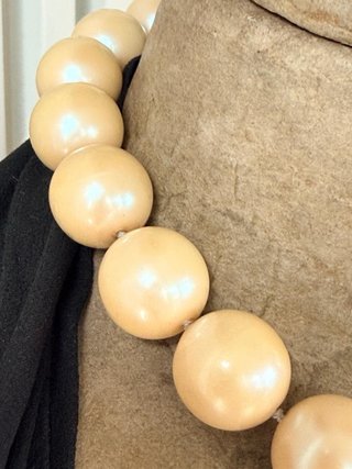 Collana Girocollo Vintage Perle Beige & Oro