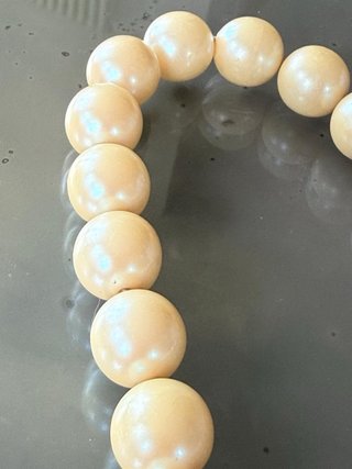 Collana Girocollo Vintage Perle Beige & Oro