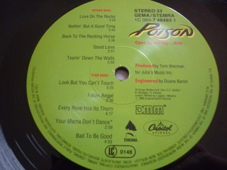 Poison - "Open Up And Say... Ahh!" LP Original