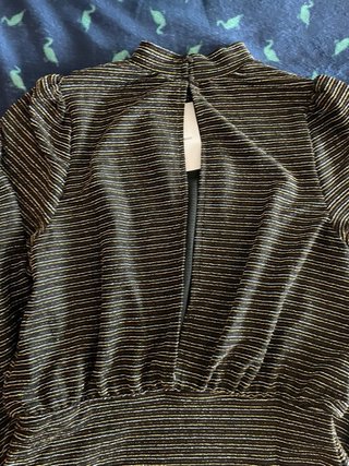 Vestido Sfera Negro Dorado Rayas