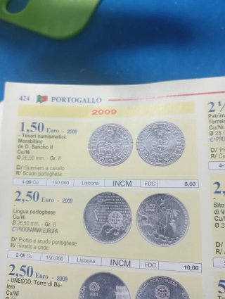 Moneta Euro Portogallo 1.50€ 2009