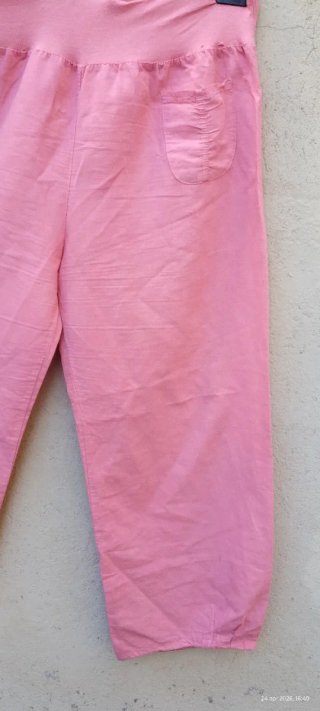 Pantaloni estivi lino rosa tg 54 da donna