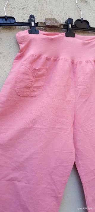 Pantaloni estivi lino rosa tg 54 da donna