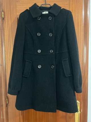 Abrigo negro vintage talla M