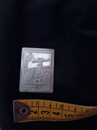 Placa Metal Bañada Plata Semana Santa Zamora