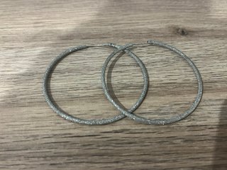 Pendientes Aros Brillantes Plateados