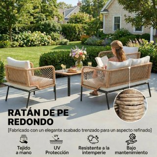 Conjunto Jardín 4 Piezas Exterior.