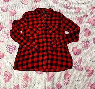 Camicia a quadri Jennyfer rossa e nera