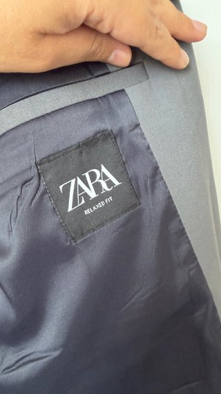 Blazer Zara Gris Hombre