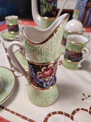 Servizio thè/caffè in ceramica floreale