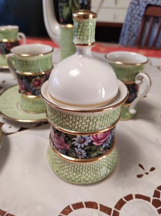 Servizio thè/caffè in ceramica floreale