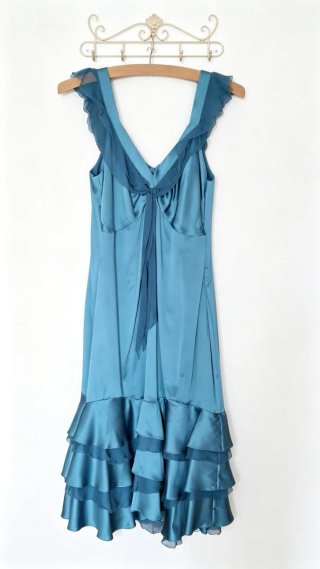 Vestido Massimo Dutti Talla 40 Azul Petróleo