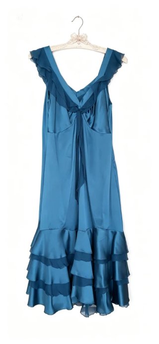 Vestido Massimo Dutti Talla 40 Azul Petróleo