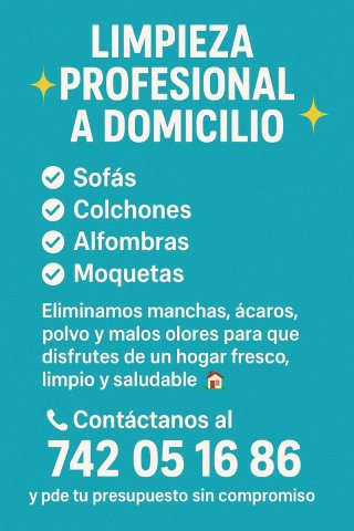 Limpieza y desinfección de tapicería