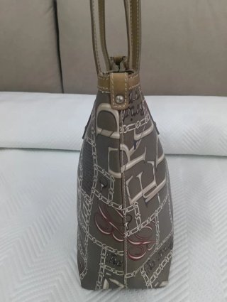 Borsa The Bridge in tessuto rigido logato a spalla