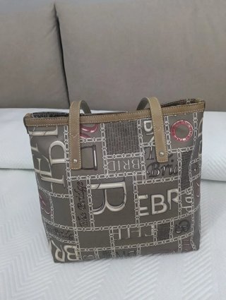 Borsa The Bridge in tessuto rigido logato a spalla