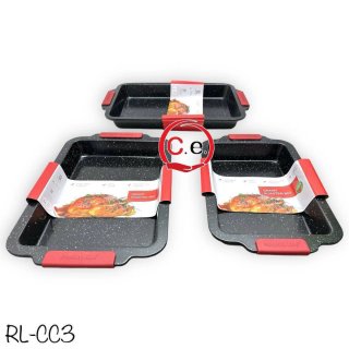 Set 3 Teglie Antiaderenti con Manici Silicone