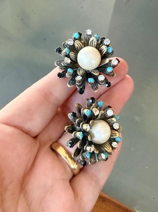 Orecchini Vintage Floreali 3D Anni '50/'60