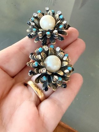 Orecchini Vintage Floreali 3D Anni '50/'60