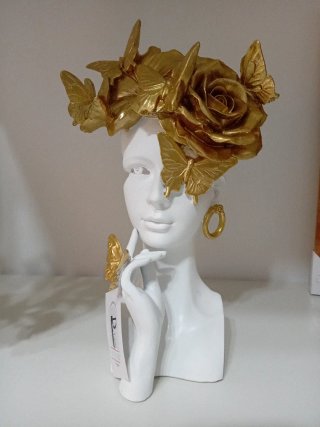 Decorazione viso oro e farfalle cm 40