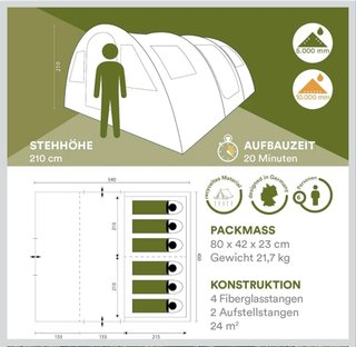 Tienda de acampada Skandika Gotland 6