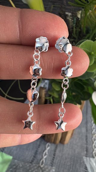 Pendientes Plata S925 Corazón Estrella