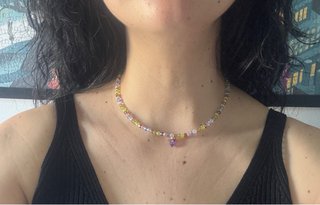 Gargantilla amatista y piedras multicolor