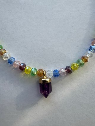 Gargantilla amatista y piedras multicolor