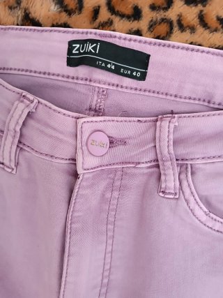 Pantaloni donna lilla vita media