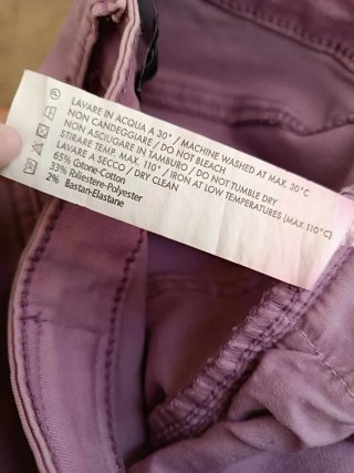 Pantaloni donna lilla vita media