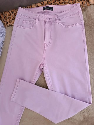 Pantaloni donna lilla vita media