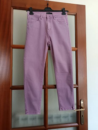 Pantaloni donna lilla vita media