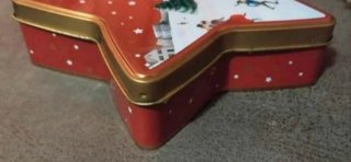 Caja metálica estrella Vintage Navideño