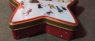 Caja metálica estrella Vintage Navideño